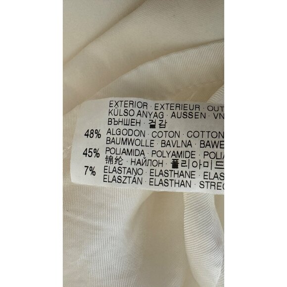 Zara Medium Off White A-Line Skirt Double Buckle & Pocket Detail Cotton Blend - Picture 12 of 15